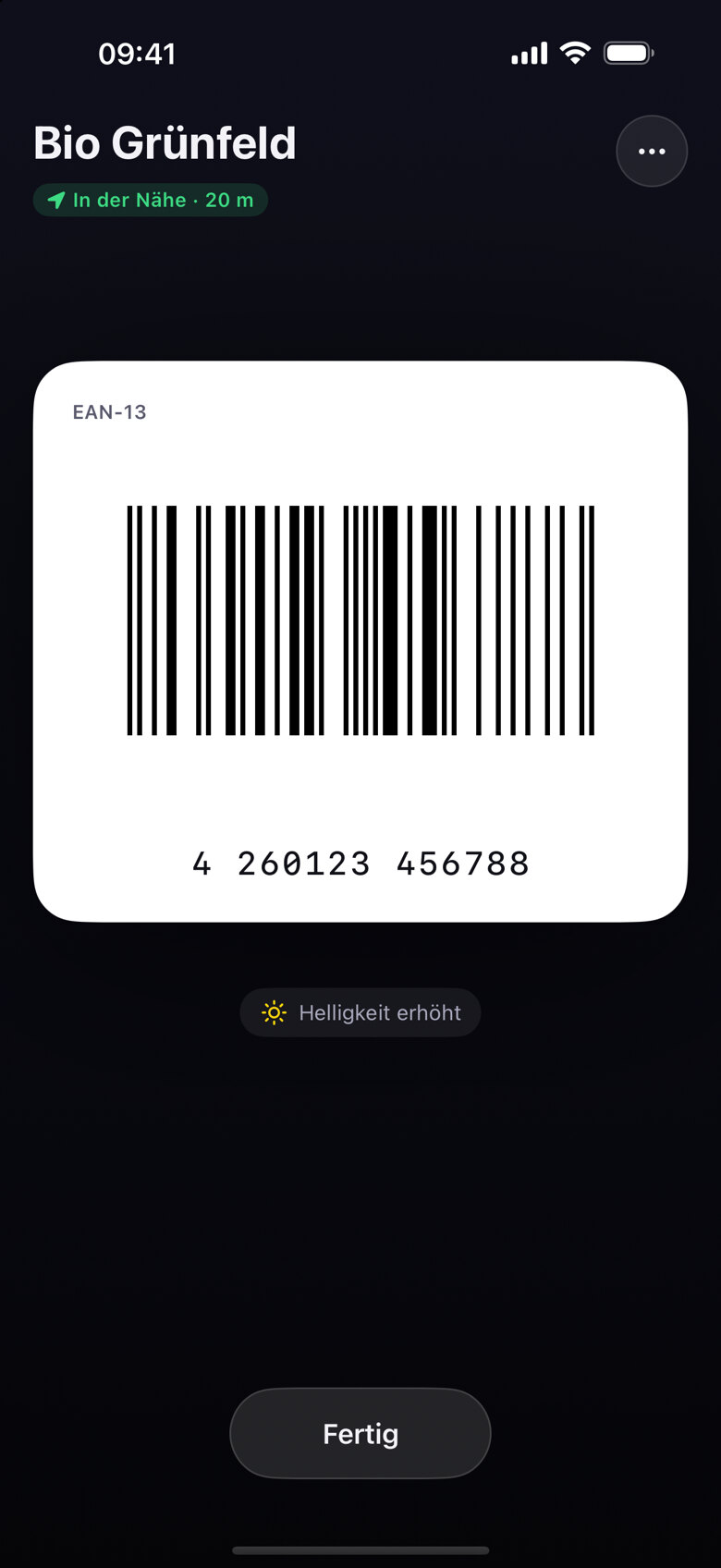 Ein Barcode in voller Größe, hell und scharf, bereit für den Scanner